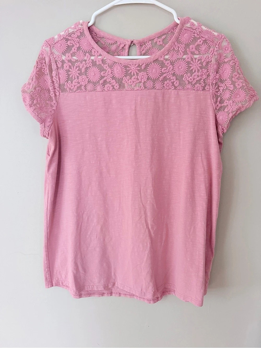 Matilda Jane Floral Lace Yoke Pink